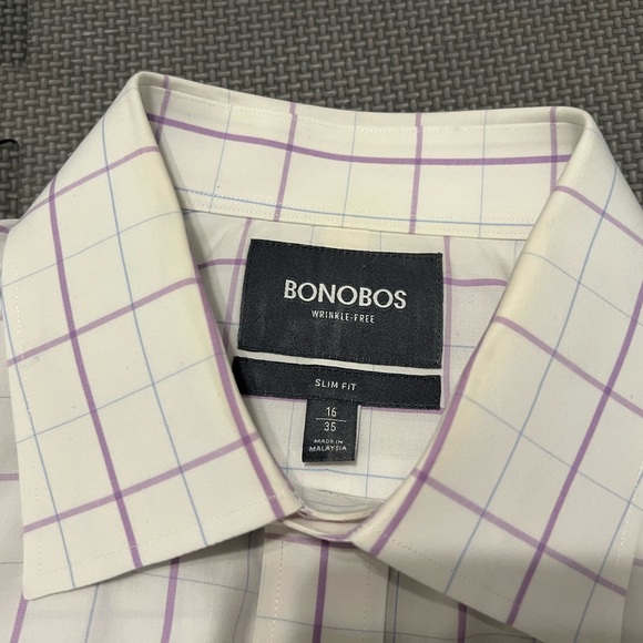 4 x Mens Bonobos Daily Grind Wrinkle-Free Slim Fit Dress Shirt 16 35 - Picture 6 of 11